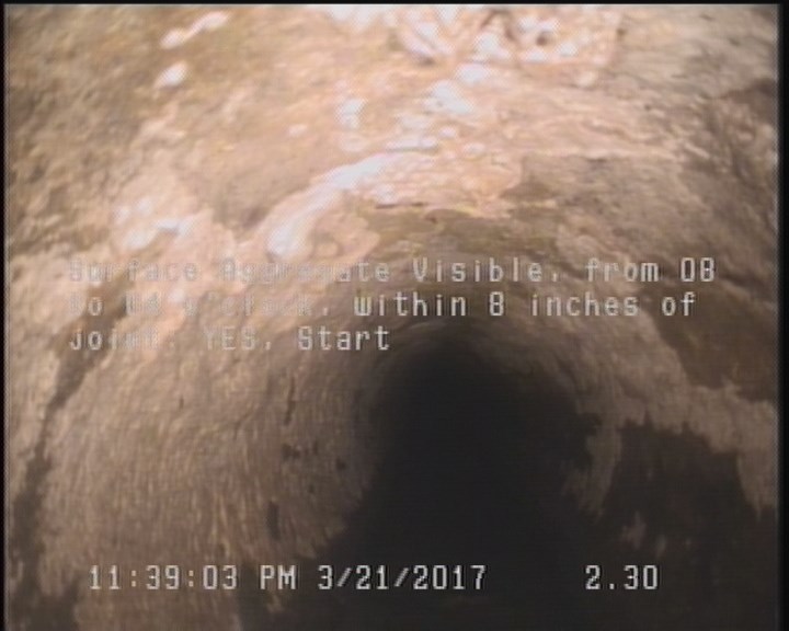 Surface Aggregate Visible, from 08 to 04 o'clock, within 8 inches of joint: YES, Start