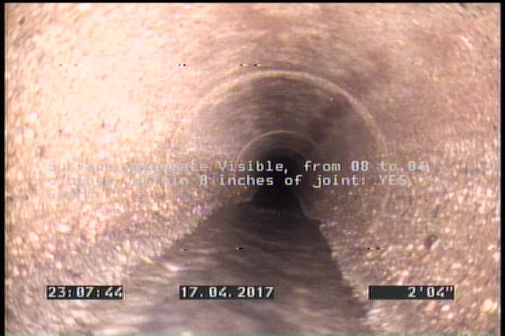 Surface Aggregate Visible, from 08 to 04 o'clock, within 8 inches of joint: YES, Start