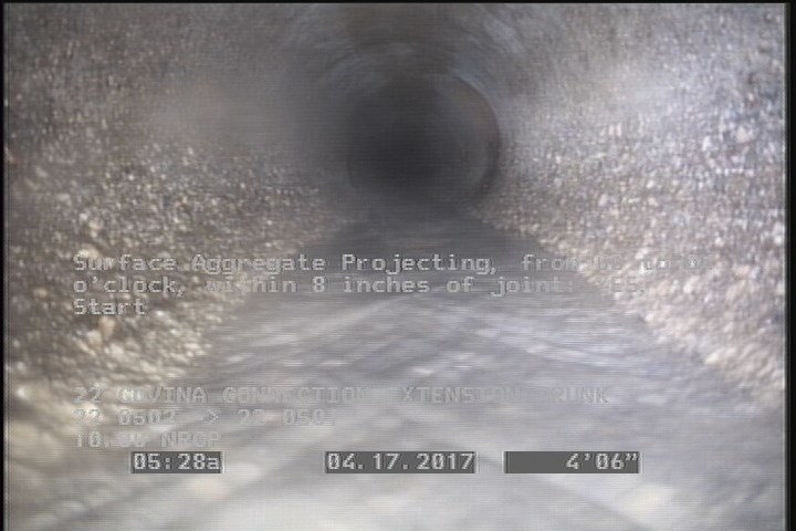 Surface Aggregate Projecting, from 08 to 04 o'clock, within 8 inches of joint: YES, Start