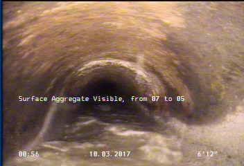 Surface Aggregate Visible, from 07 to 05 o'clock, within 8 inches of joint: YES, Start