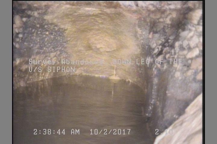Survey Abandoned - DOWN LEG OF THE U/S SIPHON