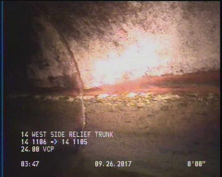 Deposits Attached Grease, 5 %of cross sectional area, from 04 to 08 o'clock, , within 8 inches of joint: YES, Start