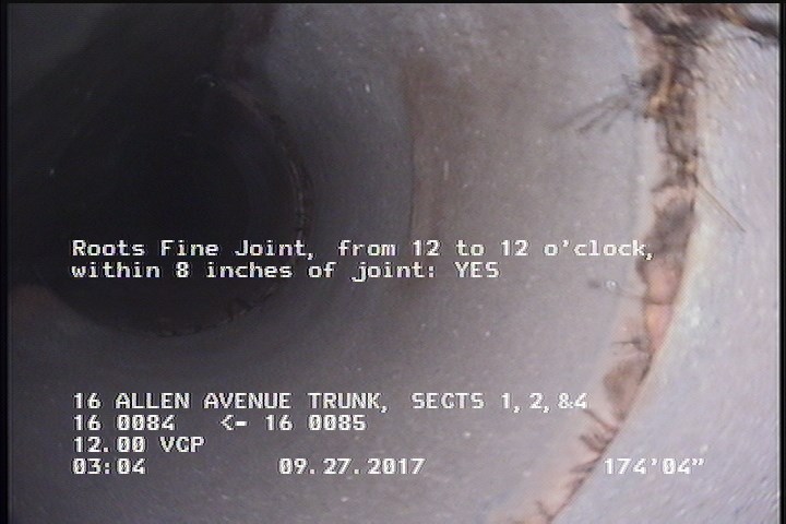 Roots Fine Joint, from 12 to 12 o'clock, within 8 inches of joint: YES