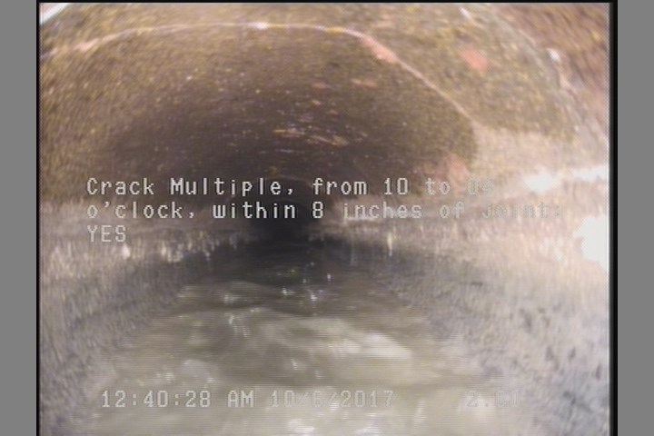 Crack Multiple, from 10 to 04 o'clock, within 8 inches of joint: YES