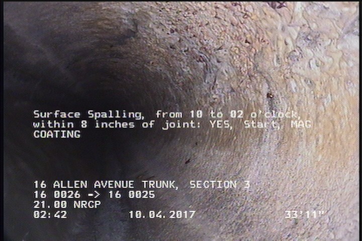 Surface Spalling, from 10 to 02 o'clock, within 8 inches of joint: YES, Start - MAG COATING