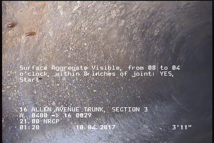 Surface Aggregate Visible, from 08 to 04 o'clock, within 8 inches of joint: YES, Start
