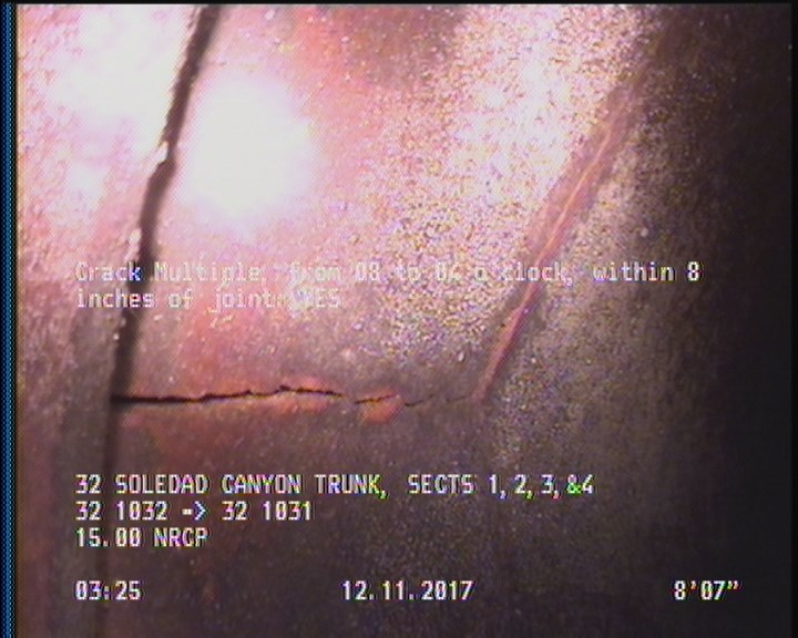 Crack Multiple, from 08 to 04 o'clock, within 8 inches of joint: YES