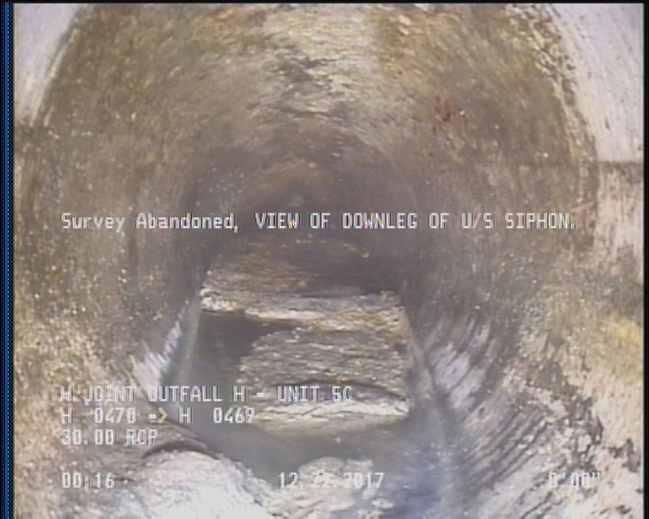 Survey Abandoned - VIEW OF DOWNLEG OF U/S SIPHON.