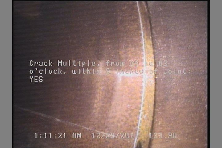 Crack Multiple, from 09 to 03 o'clock, within 8 inches of joint: YES
