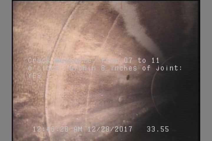 Crack Multiple, from 07 to 11 o'clock, within 8 inches of joint: YES