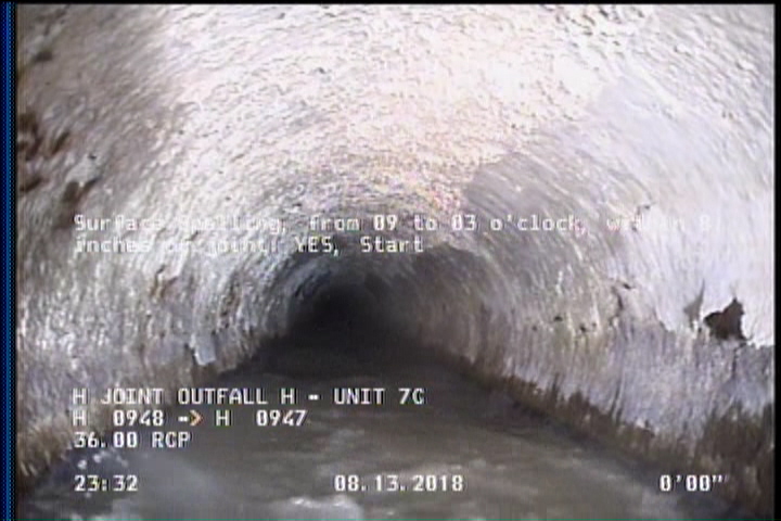 Surface Spalling, from 09 to 03 o'clock, within 8 inches of joint: YES, Start