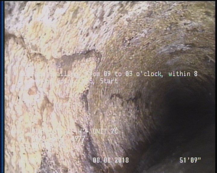 Surface Spalling, from 09 to 03 o'clock, within 8 inches of joint: YES, Start