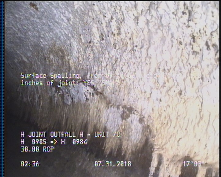 Surface Spalling, from 09 to 03 o'clock, within 8 inches of joint: YES, Start