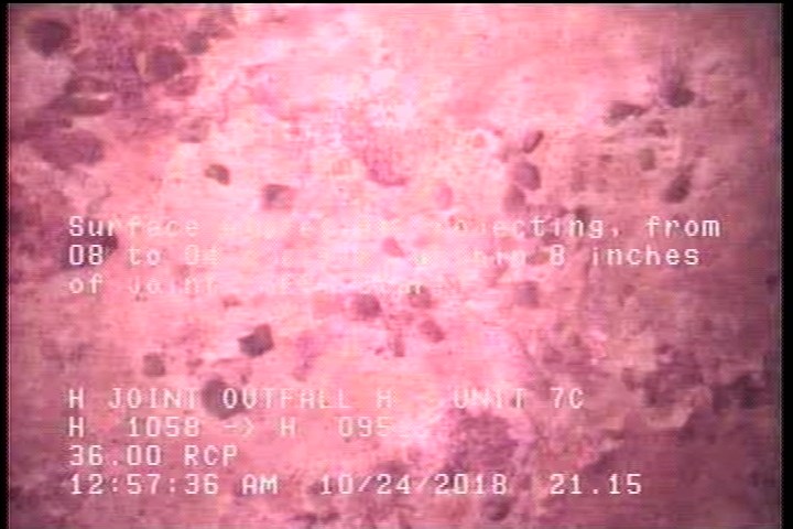 Surface Aggregate Projecting, from 08 to 04 o'clock, within 8 inches of joint: YES, Start