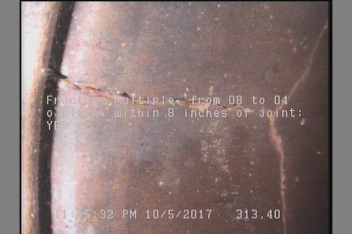 Fracture Multiple, from 08 to 04 o'clock, within 8 inches of joint: YES