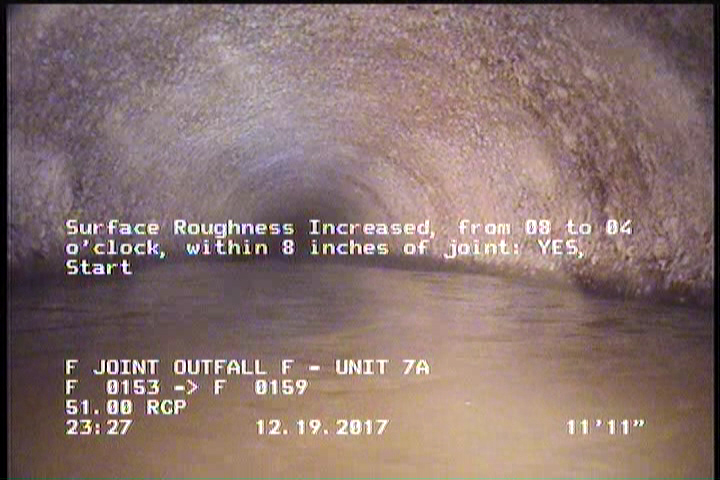 Surface Roughness Increased, from 08 to 04 o'clock, within 8 inches of joint: YES, Start