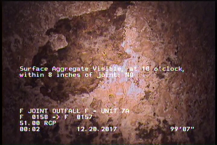 Surface Aggregate Visible, at 10 o'clock, within 8 inches of joint: NO