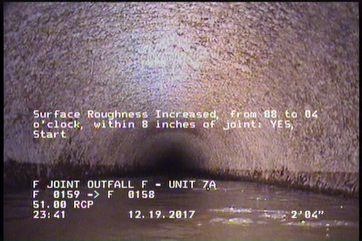 Surface Roughness Increased, from 08 to 04 o'clock, within 8 inches of joint: YES, Start