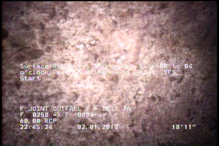 Surface Roughness Increased, from 08 to 04 o'clock, within 8 inches of joint: YES, Start