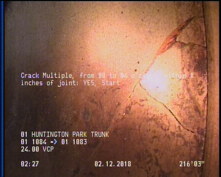 Crack Multiple, from 08 to 04 o'clock, within 8 inches of joint: YES, Start