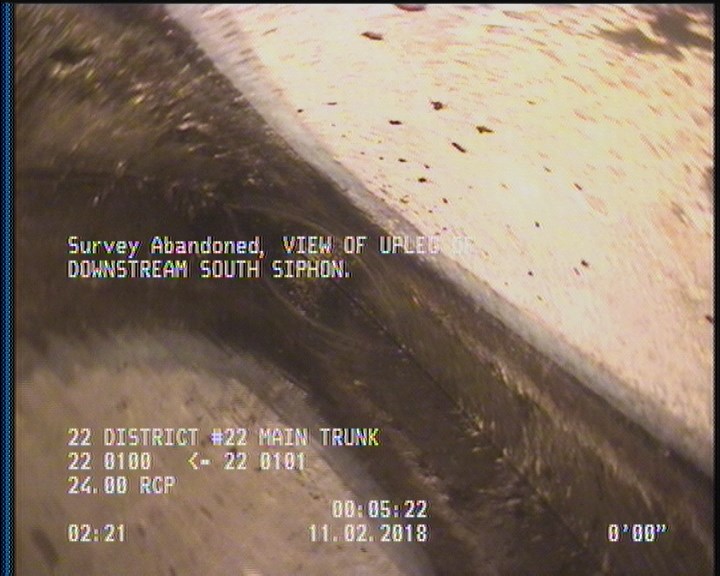 Survey Abandoned - VIEW OF UPLEG OF DOWNSTREAM SOUTH SIPHON.