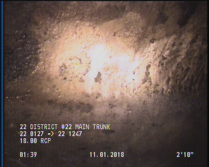 Deposits Attached Grease, 5 %of cross sectional area, from 04 to 08 o'clock, , within 8 inches of joint: YES, Start