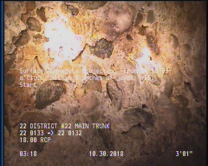 Surface Aggregate Projecting, from 09 to 03 o'clock, within 8 inches of joint: YES, Start