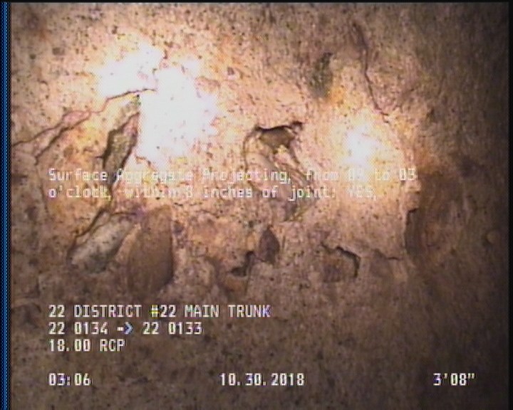 Surface Aggregate Projecting, from 09 to 03 o'clock, within 8 inches of joint: YES, Start