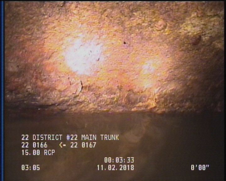 Deposits Attached Grease, 5 %of cross sectional area, from 04 to 08 o'clock, , within 8 inches of joint: YES, Start