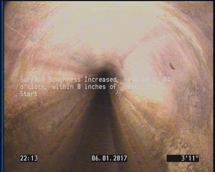 Surface Roughness Increased, from 08 to 04 o'clock, within 8 inches of joint: YES, Start