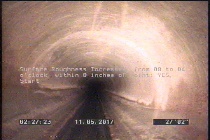 Surface Roughness Increased, from 08 to 04 o'clock, within 8 inches of joint: YES, Start