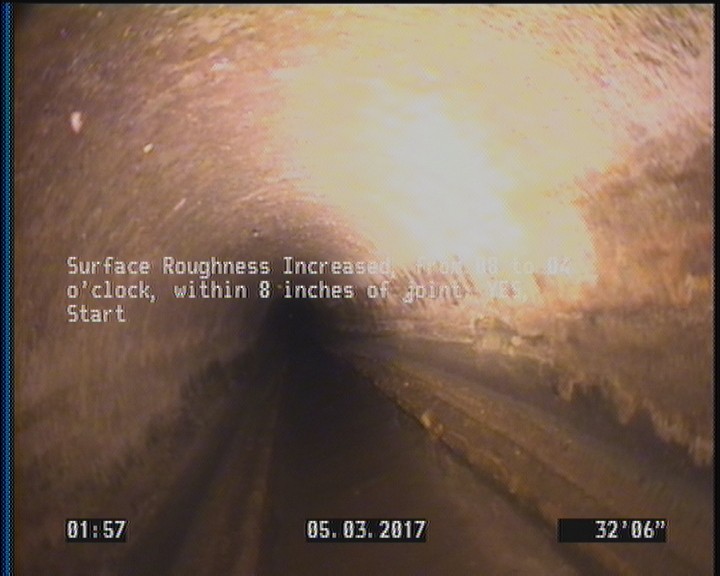 Surface Roughness Increased, from 08 to 04 o'clock, within 8 inches of joint: YES, Start
