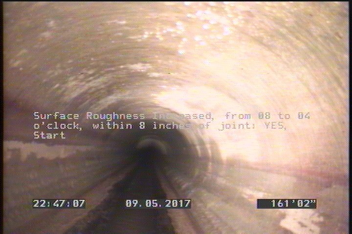 Surface Roughness Increased, from 08 to 04 o'clock, within 8 inches of joint: YES, Start