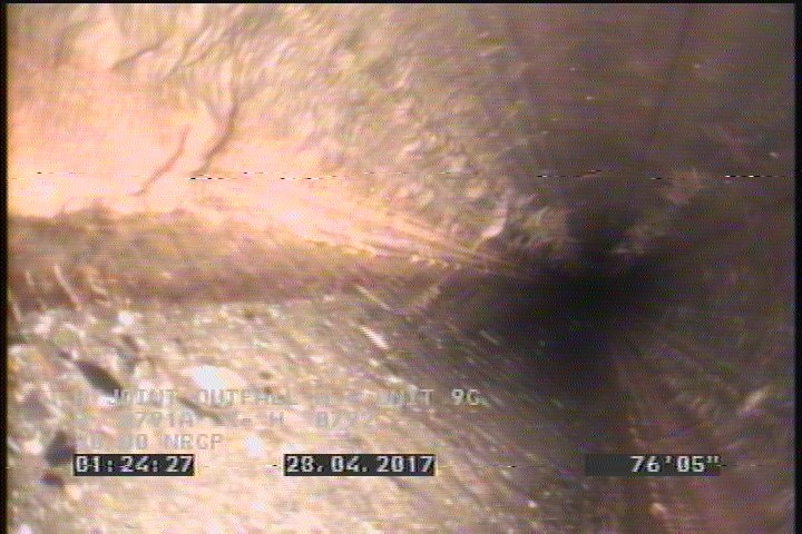Deposits Settled Fine, 5 %of cross sectional area, from 05 to 07 o'clock, , within 8 inches of joint: YES, Start
