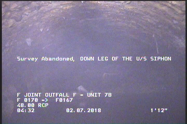 Survey Abandoned - DOWN LEG OF THE U/S SIPHON