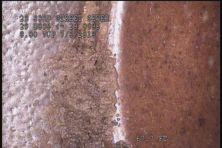 Deposits Ingress Fine, 5 %of cross sectional area, from 04 to 08 o'clock, , within 8 inches of joint: YES