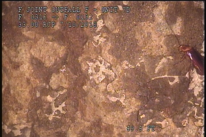 Surface Spalling, from 08 to 04 o'clock, within 8 inches of joint: NO - BLISTERING PEELING CONCRETE UNDER MAG COAT