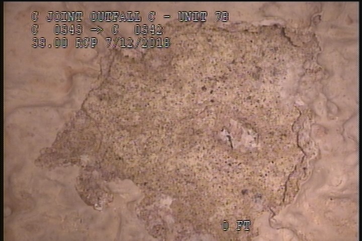 Surface Spalling, from 08 to 04 o'clock, within 8 inches of joint: YES, Start - BLISTERING PEELING CONCRETE UNDER MAG COAT