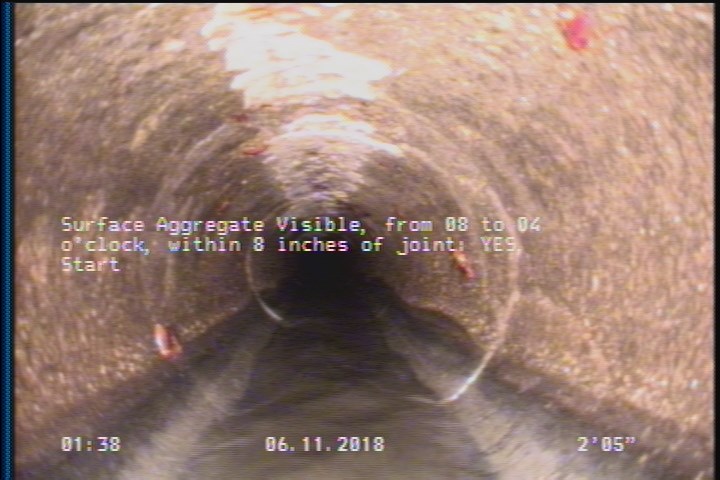 Surface Aggregate Visible, from 08 to 04 o'clock, within 8 inches of joint: YES, Start