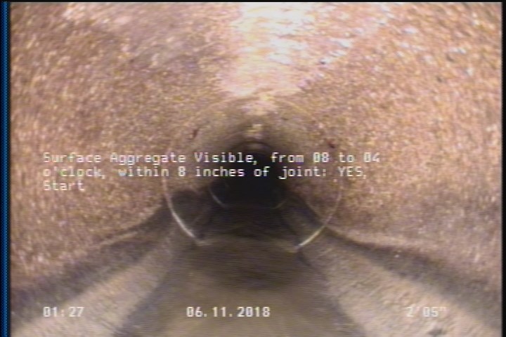 Surface Aggregate Visible, from 08 to 04 o'clock, within 8 inches of joint: YES, Start