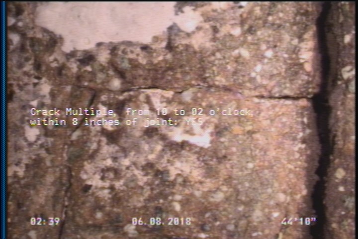 Crack Multiple, from 10 to 02 o'clock, within 8 inches of joint: YES