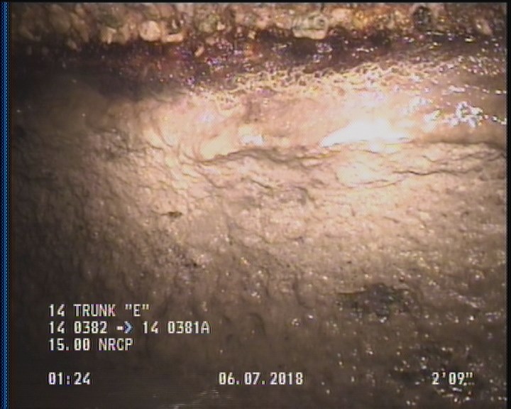 Deposits Attached Grease, 5 %of cross sectional area, from 03 to 09 o'clock, , within 8 inches of joint: YES, Start