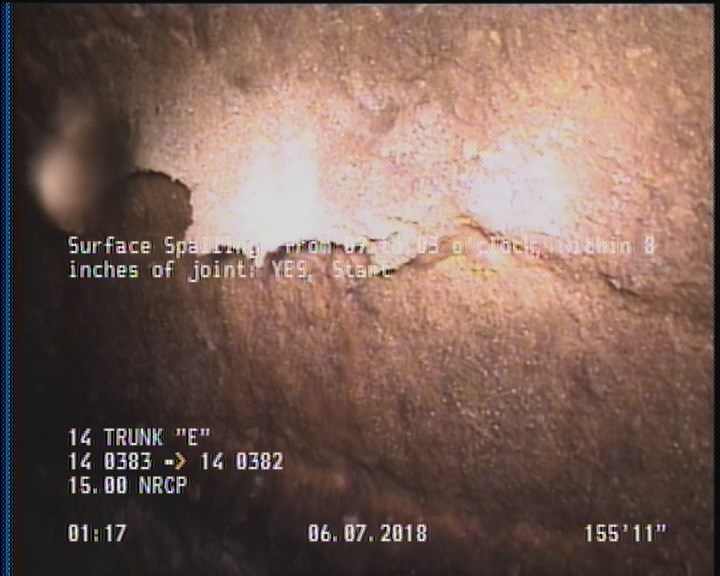 Surface Spalling, from 09 to 03 o'clock, within 8 inches of joint: YES, Start
