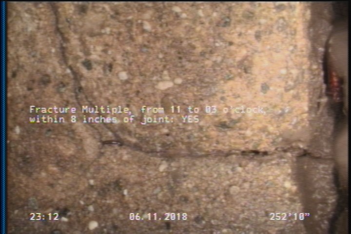 Fracture Multiple, from 11 to 03 o'clock, within 8 inches of joint: YES