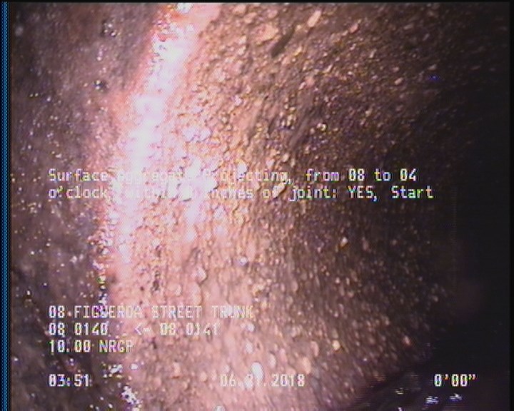 Surface Aggregate Projecting, from 08 to 04 o'clock, within 8 inches of joint: YES, Start