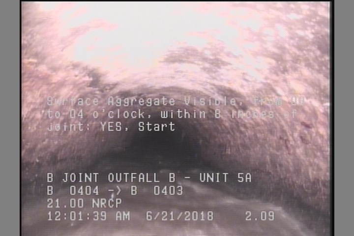 Surface Aggregate Visible, from 08 to 04 o'clock, within 8 inches of joint: YES, Start