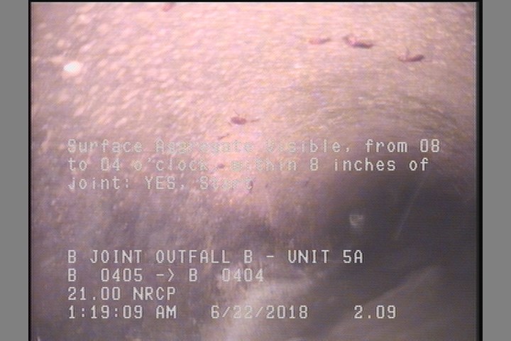 Surface Aggregate Visible, from 08 to 04 o'clock, within 8 inches of joint: YES, Start