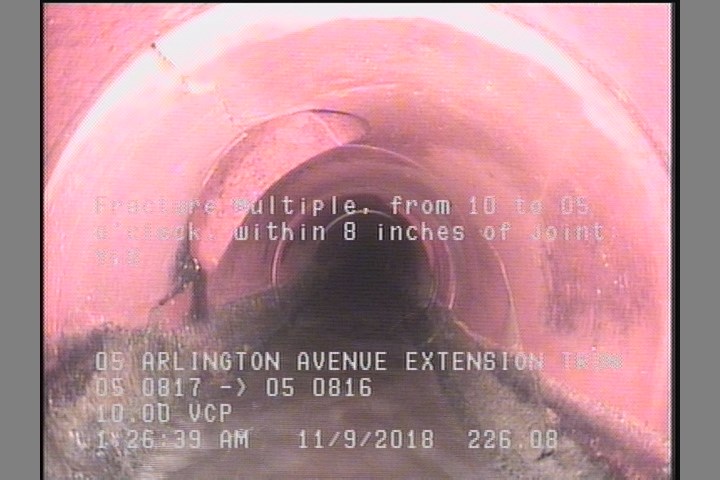 Fracture Multiple, from 10 to 05 o'clock, within 8 inches of joint: YES