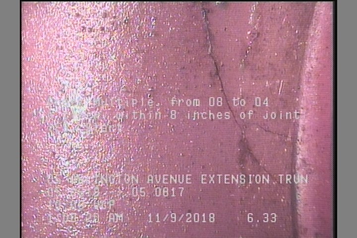 Crack Multiple, from 08 to 04 o'clock, within 8 inches of joint: YES, Start