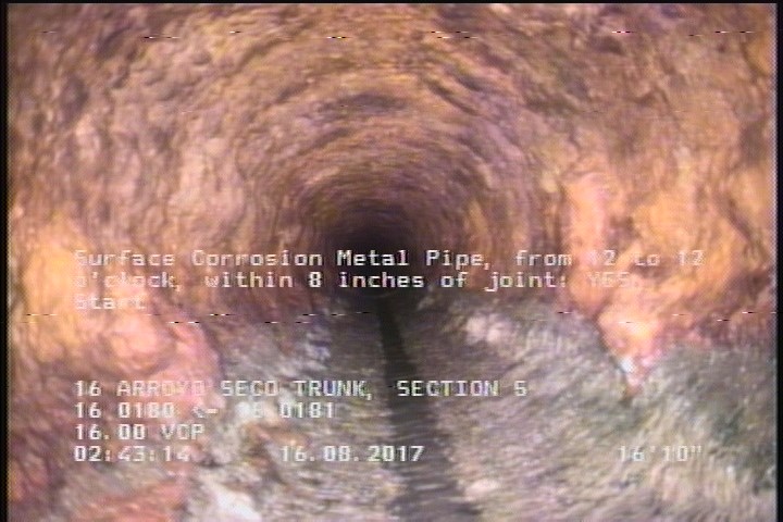 Surface Corrosion Metal Pipe, from 12 to 12 o'clock, within 8 inches of joint: YES, Start